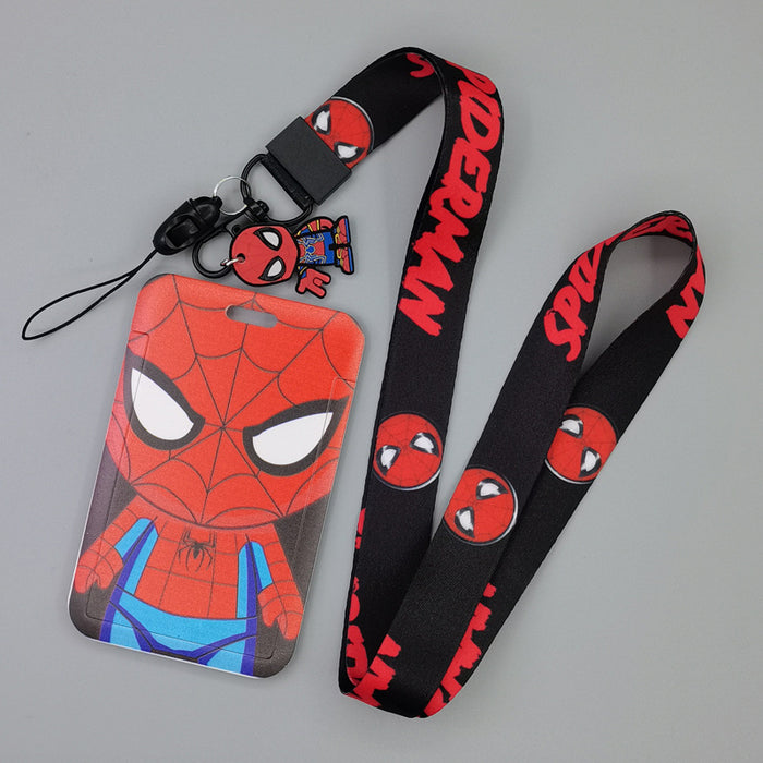 Wholesale Cartoon Superhero Bus Pass Holder With Neck Lanyard ABS Material Trendy Fashion Accessory