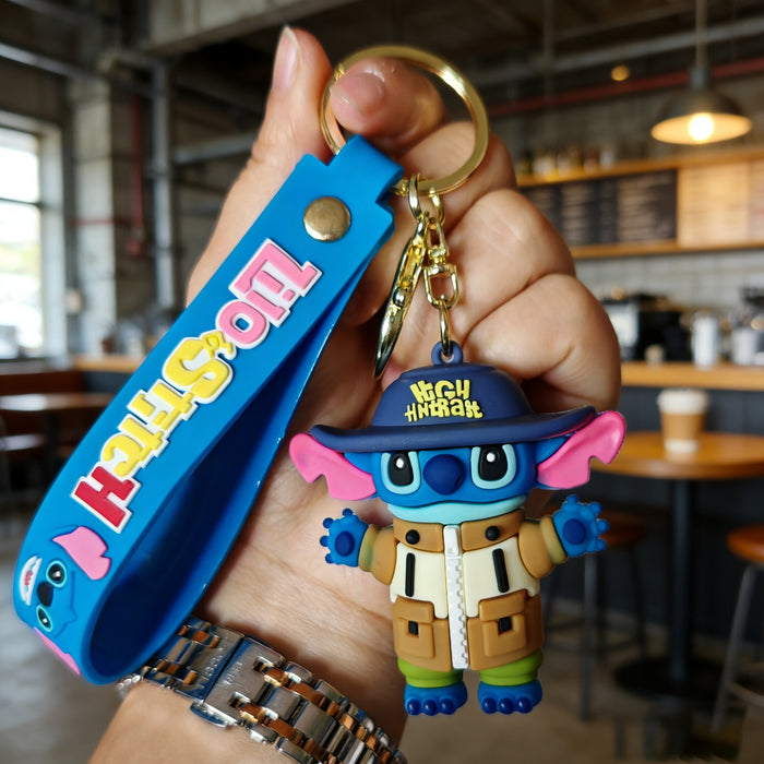 Wholesale Cute cartoon silicone 3D figurine keychain