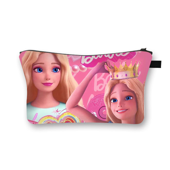 Wholesale Pink Princess Cosmetic Bag Kids Cosmetic Bag Portable Polyester Storage Bag JDC-CB-YiLan001