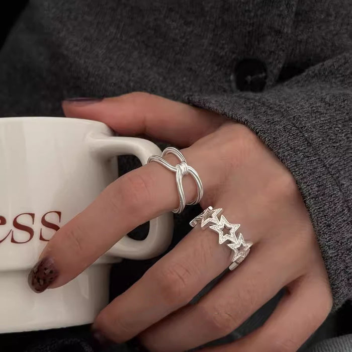 Wholesale Simple Line  Ring Women's Opening Adjustable Line Cross