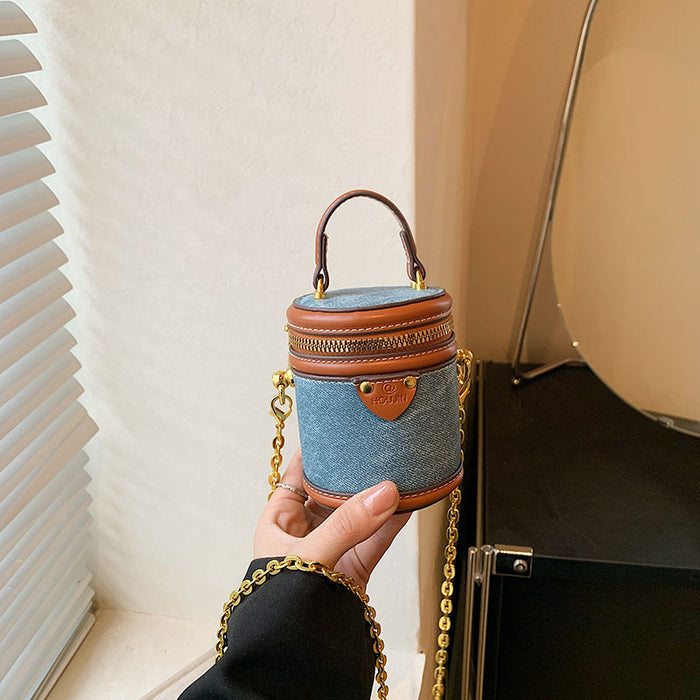 Wholesale New children's bag with contrasting colors, mini handbag, pocket money bucket bag, parent-child crossbody bag