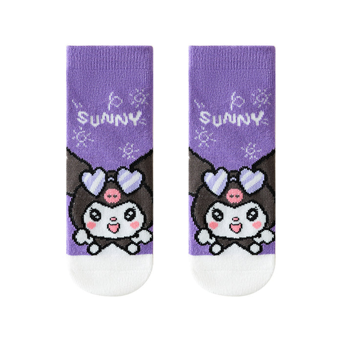 Wholesale 5 Pairs/pack Cute Cinnamon Dog Girl Socks Autumn New Arrival Kuromi Children's Socks Sanrio Baby Mid-tube Socks JDC-SK-LXWC001