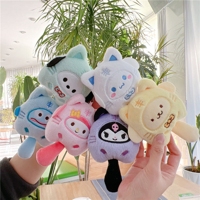 Wholesale Cute plush pendant lucky sanliou  doll keychain