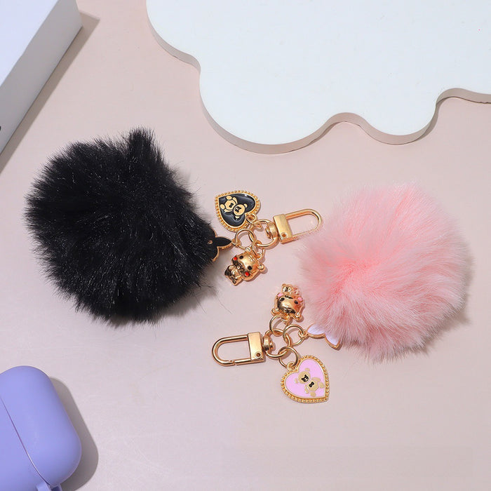 Wholesale Mao Ball Keychain Pendant Creative Cute Tiger Protective Set Jewelry Mobile Phone Hanging