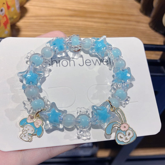 Wholesale Metal Pink Cat Head Star Candy Children' s Cartoon Bracelet Fashion Accessory MOQ≥3