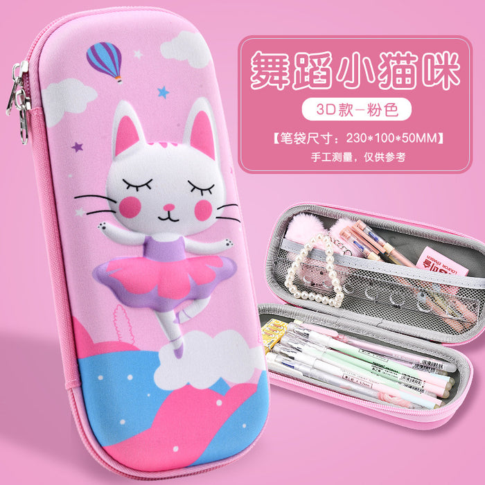 Wholesale New 3D Stereo Stationery Box for Primary School Students Cartoon Eva Pencil Case