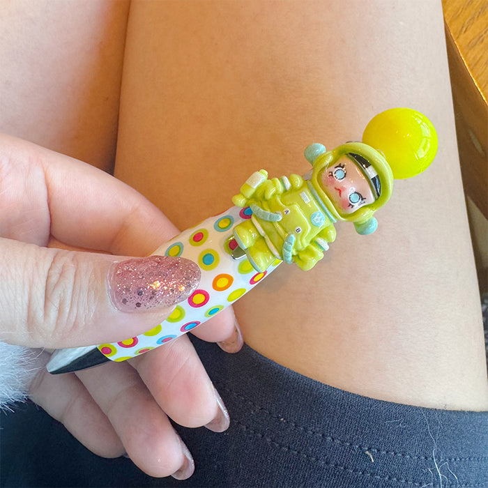Wholesale Cute and simple soft-grip ballpoint pen with doll decoration