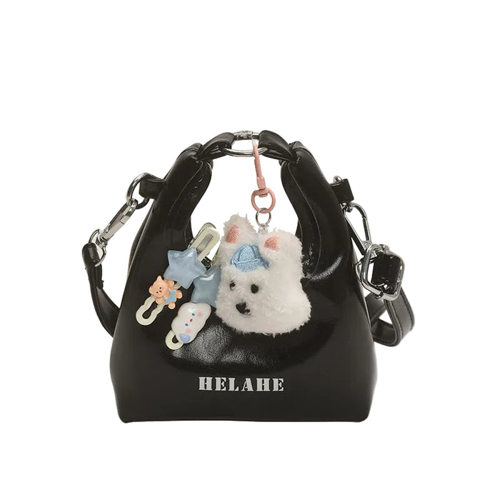 Wholesale Kids' Retro Oiled Leather Mini Cute Puppy Crossbody Shoulder Bags