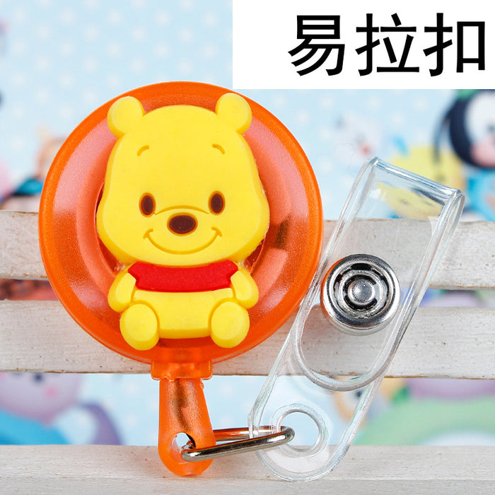 Wholesale Cartoon Badge Scroll Retractable Plastic Keychain JDC-KC-LuoKe003