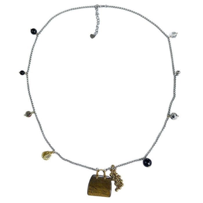 Wholesale Natural glass stone sweater chain,  long tiger eye bag necklace