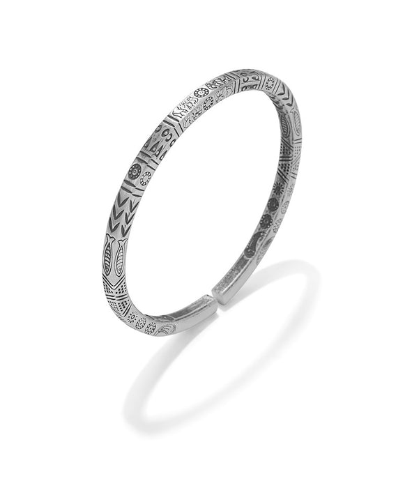 Wholesale Bracelet Silver Foot Silver Retro Solid Couple Bracelet Simple