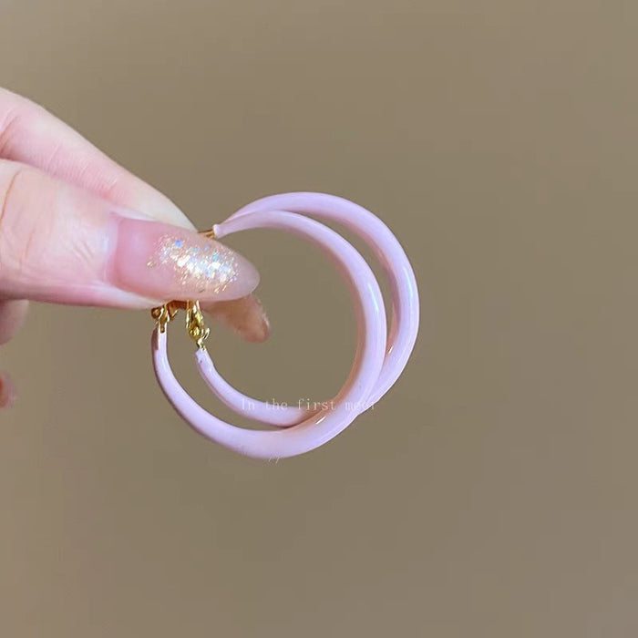 Wholesale Drip glazed circle earrings with new temperament, personality, and high-end feel