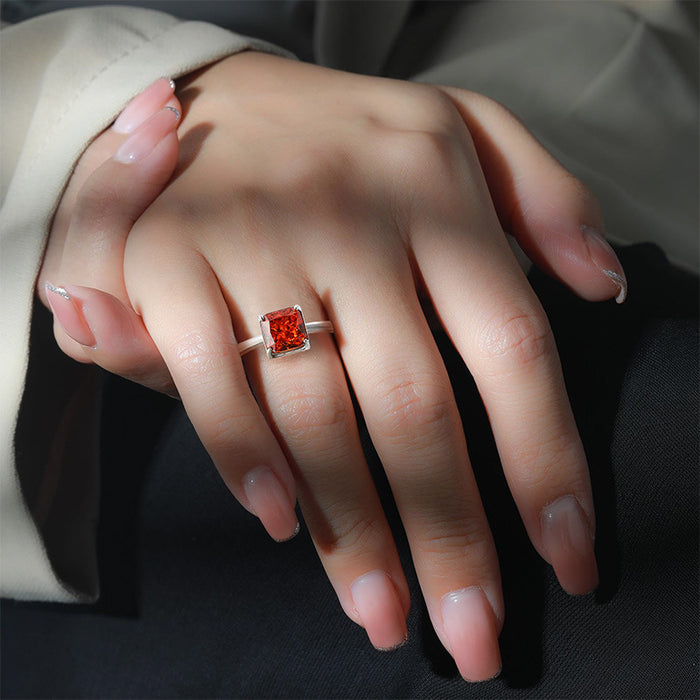 Wholesale Geometric High Carbon Diamond Ring Real Gold Plated Fashion Jewelry Accessory for Women Boutique Resale
