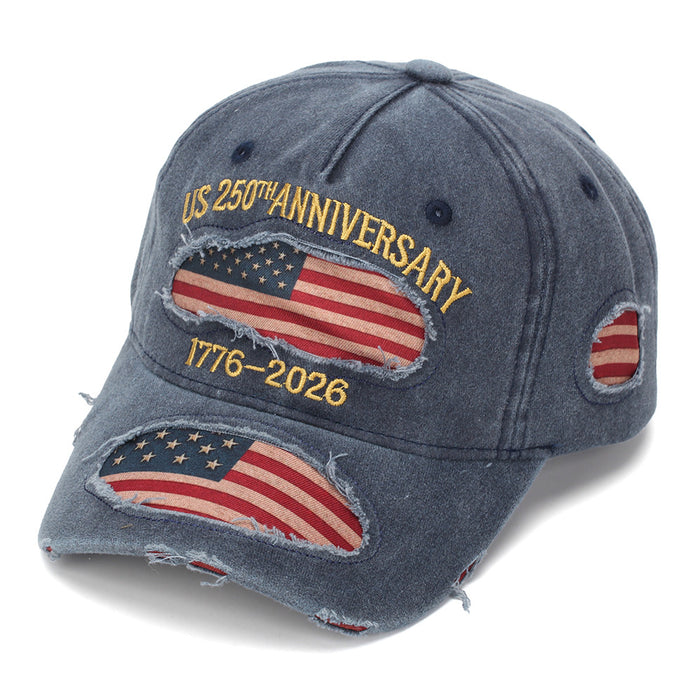 Wholesale Embroidered Distressed Baseball Cap Retro Washed Design