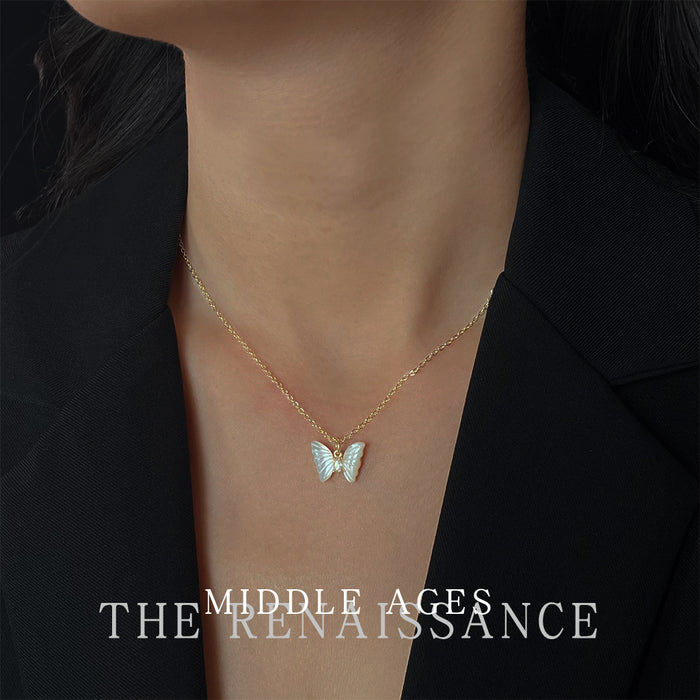 Wholesale Shell necklace, butterfly collarbone chain, vintage high-end accessory