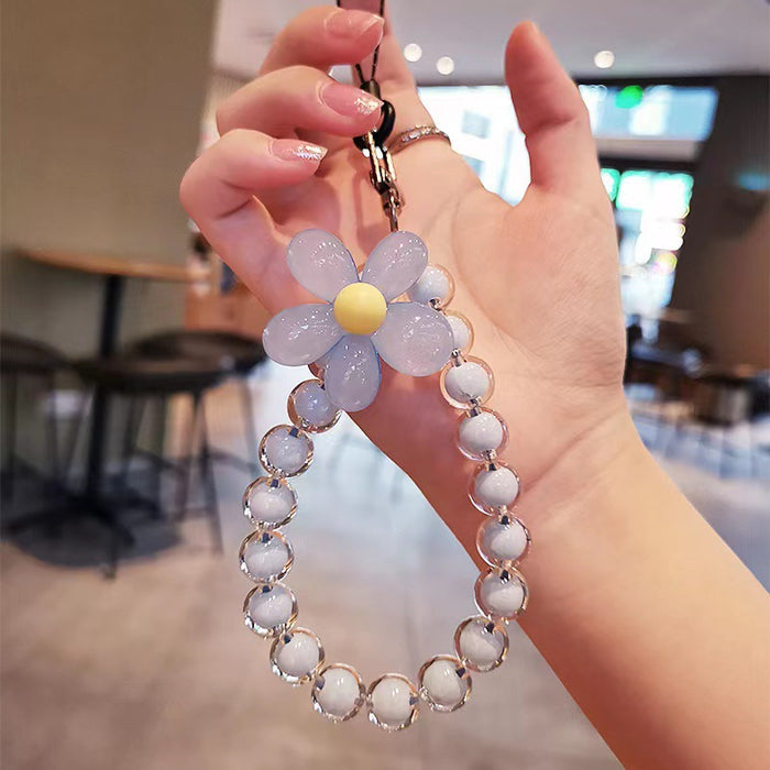 Wholesale beads mobile phone lanyard Japanese handmade beaded flower mobile phone chain