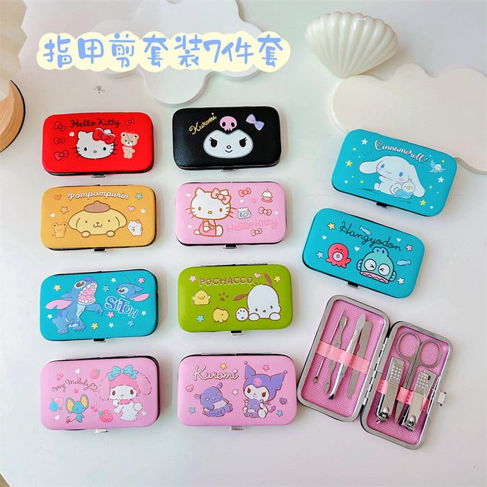 Wholesale Cartoon Printed Stainless Steel Nail Clipper Set 7 Pieces JDC-NR-Kameng001