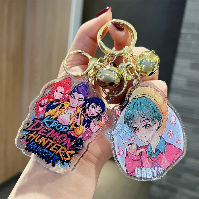 Wholesale 5 PCS KPOP double-sided cute cartoon print acrylic keychains