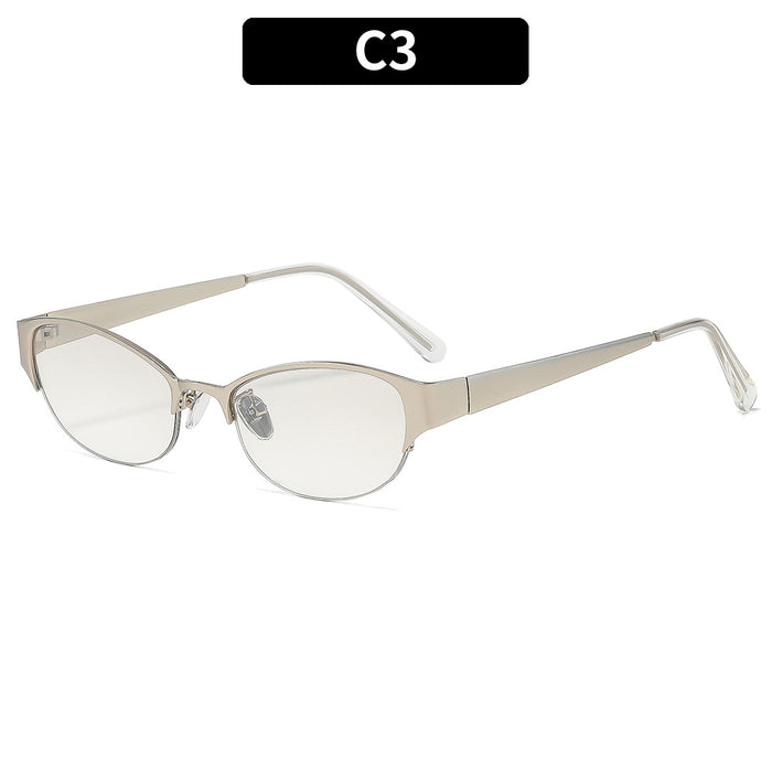 Wholesale Metal Gold Frame Oval Sunglasses with UV400 - Trendy Punk Style Unisex Sun Protection