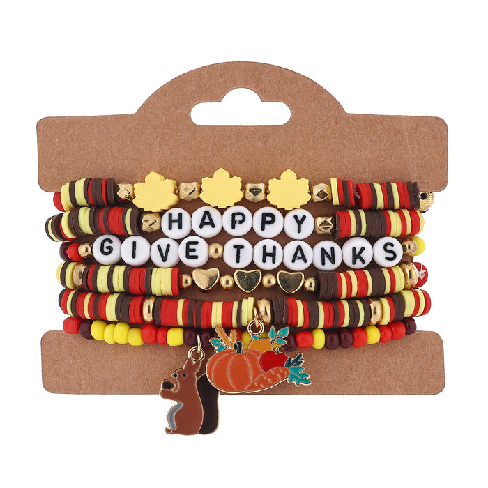 Wholesale Thanksgiving-themed polymer clay bracelet