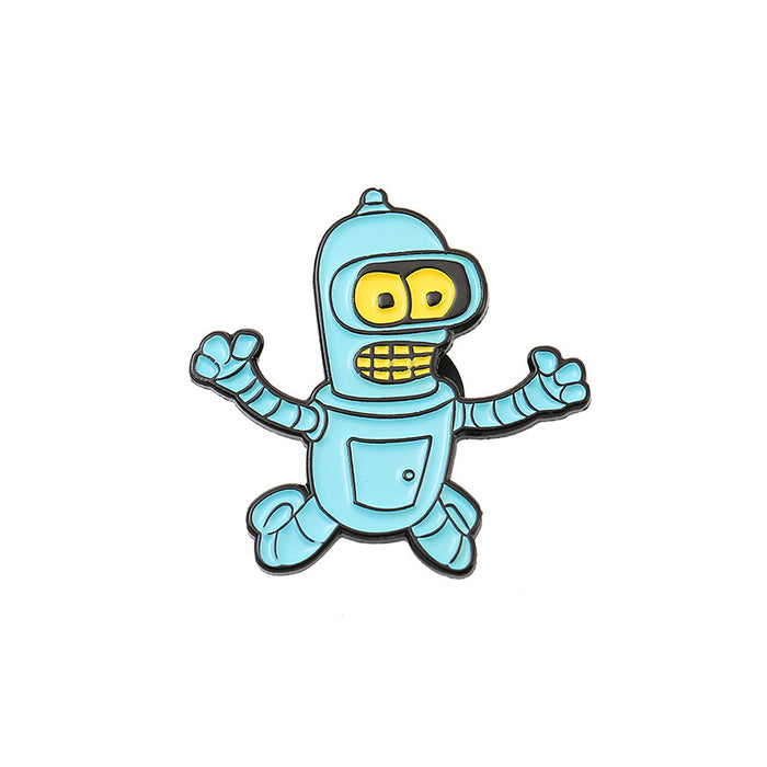 Wholesale Electroplated Metal Cartoon Brooch Futurama Bender Bo Horseman Design Casual Decorative Fashion Accessory For Bags Hats ets