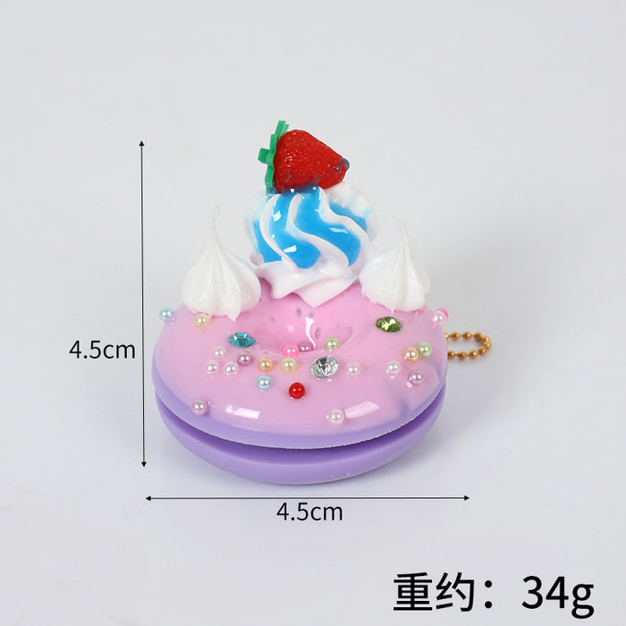 Wholesale PVC Donut Keychain Simulated Dessert Pendant Chic Bag Charm And Car Key Accessory MOQ≥5