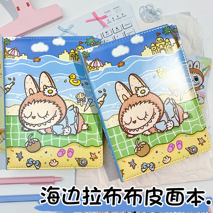 Wholesale 5pcs Seaside notebook full color page leather book cute cartoon hand account book student notepad diary