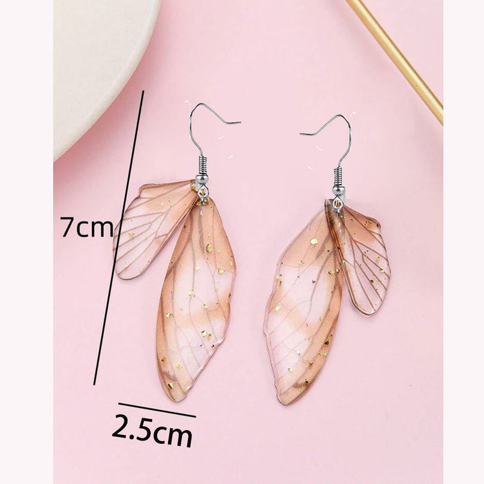 Wholesale Acrylic Butterfly Wing Earrings Vintage Style Fashion Accessory