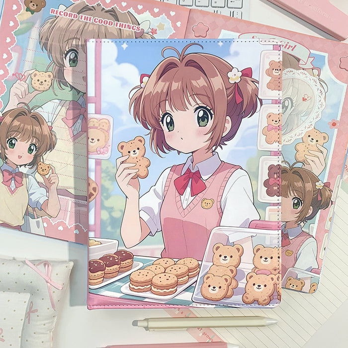 Wholesale 5pcs Campus Sakura Color Page Notebook Cartoon Leather Cover Anime Hardcover Leather Diary