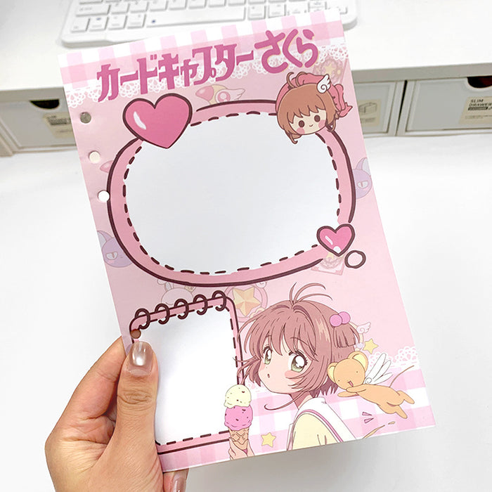 Wholesale 5pcs A5 Card Album with Colorful Inner Pages,  Cartoon Detachable Loose-Leaf Book Replacement Core