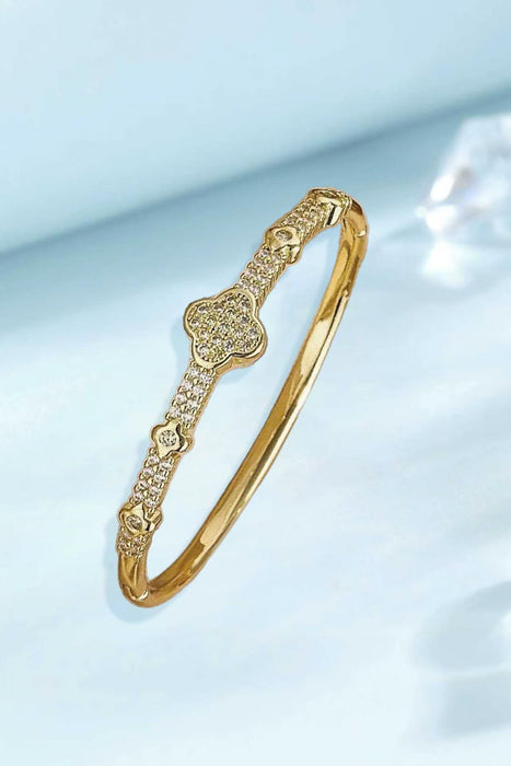 Wholesale Minimalist Zircon Bracelet For Women Gold Plated Copper Jewelry Accessory Trendy Everyday Wear Boutique Resale