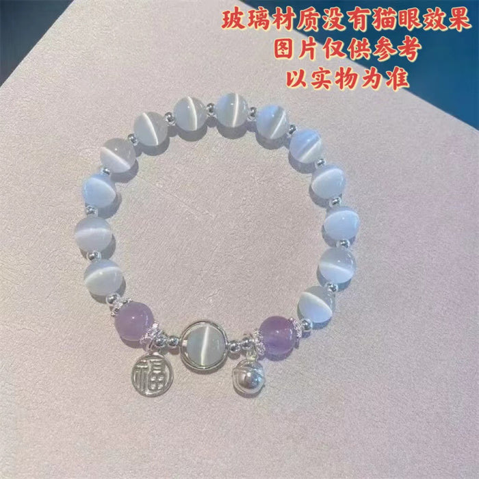 Wholesale Glass material butterfly bracelet niche design gray moonlight bracelet versatile temperament