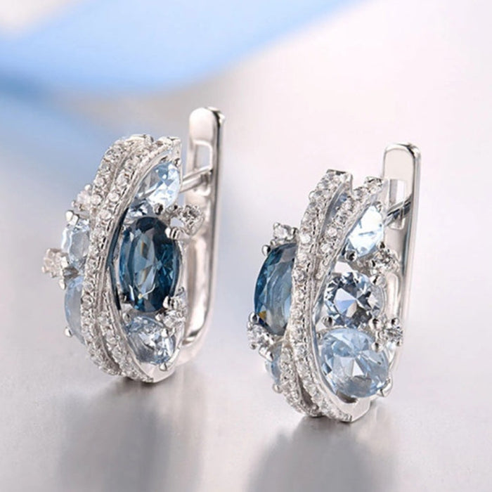 Wholesale Double-Layer X-Shaped Hollow Zircon Earrings