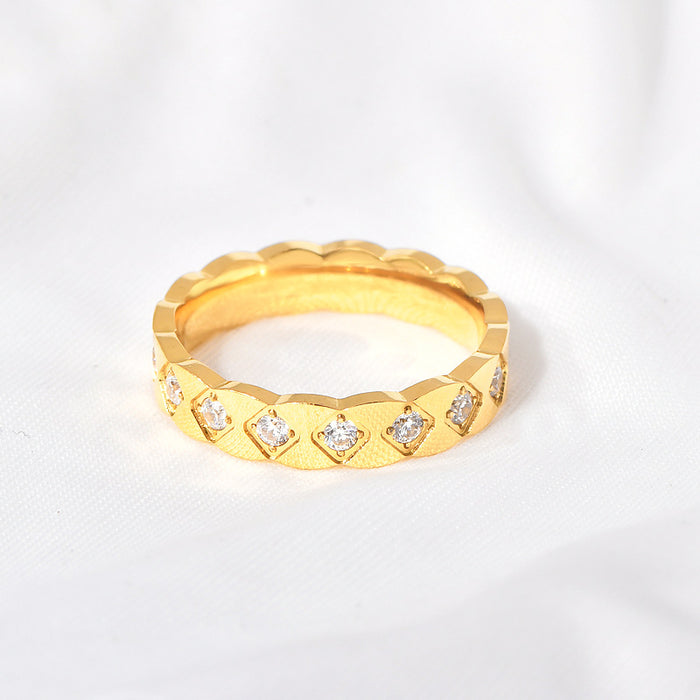 Wholesale Simple Niche Rhombus Micro-Set Diamond Multi-Color Ring