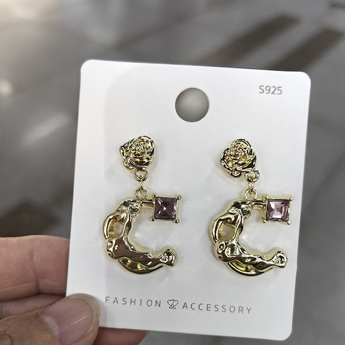 Wholesale elegant bow earrings light luxury niche design versatile creative earrings jewelry