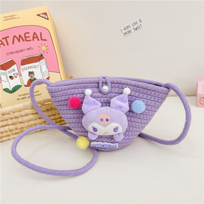 Wholesale Pearl Bag  Decorative Cotton Rope Woven Children' s Bag Crossbody Bag Lina  Cloud Bag