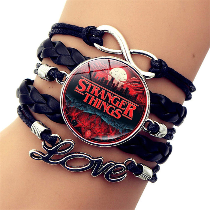 Wholesale Multi-layered leather bracelets with movie themes for men and women.