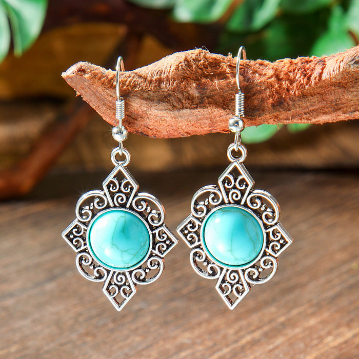 Wholesale 2pcs Bohemian Turquoise Retro Distinctive Earrings