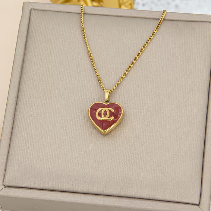 Wholesale Niche fashion versatile simple heart-shaped pendant