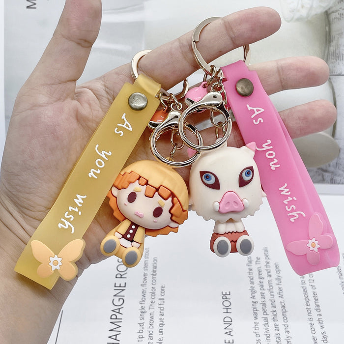 Wholesale cute cartoon three-dimensional silicone keychain JDC-KC-JuShu030