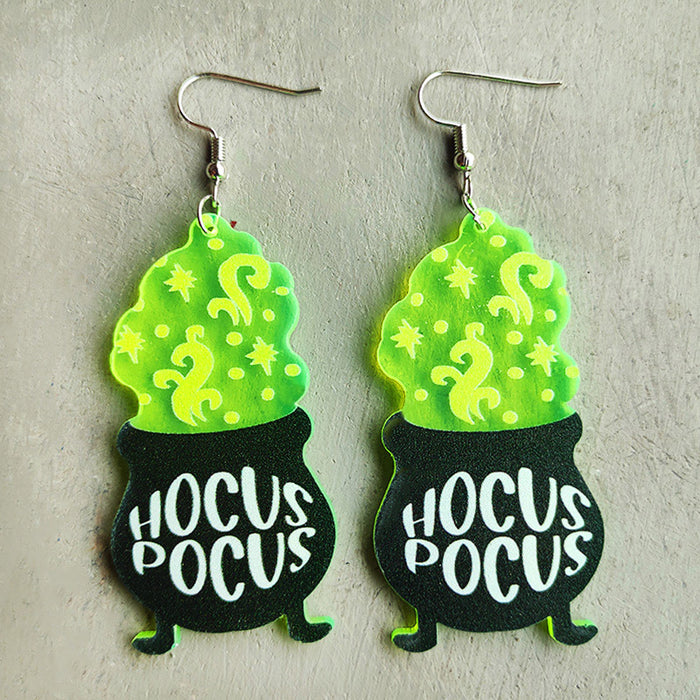 Wholesale 2pcs Halloween Skull Alien Fluorescent Acrylic Earrings JDC-ES-HeYi109