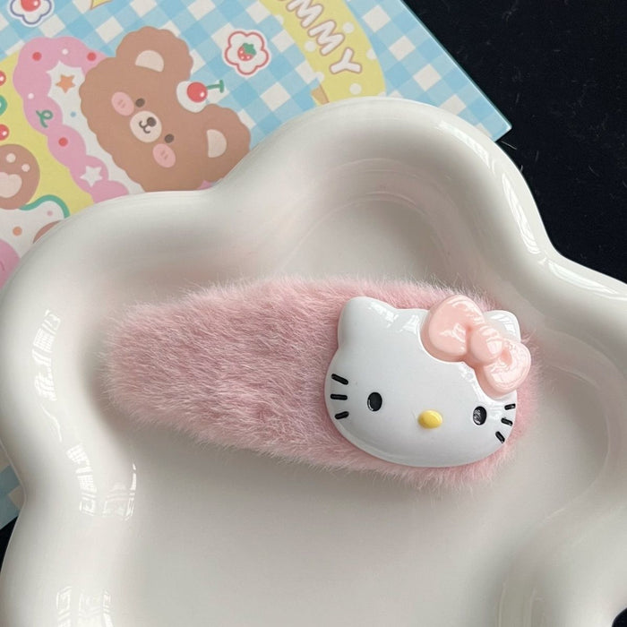 Wholesale plush cat cute cartoon Hair Clips large side