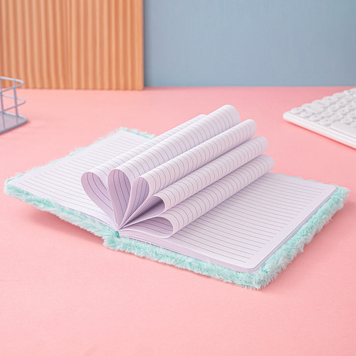 Wholesale plush 80 pages gradient diary notebook