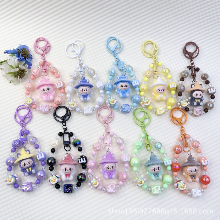 Wholesale New Flocked Wizard Plush Cute Phone Chain Keychain Bag Doll Pendant Accessories
