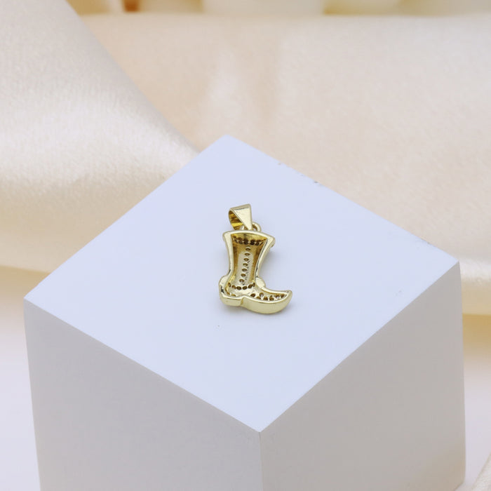 Wholesale Simple Couple Shoe Pendant Copper Gold-Plated Sneaker Necklace