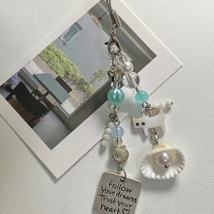 Wholesale original design new style small fresh summer cat shell  chain key