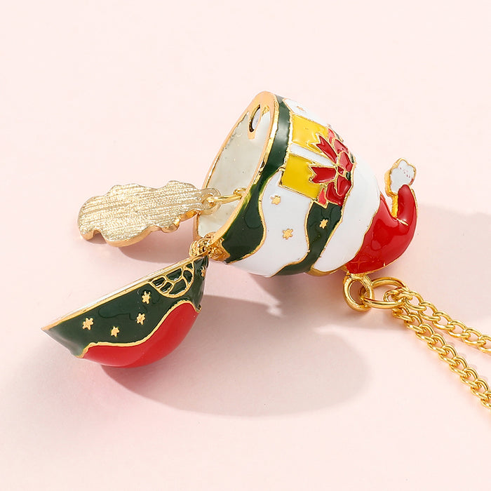 Wholesale Christmas Jewelry Pendant Cartoon Alloy Necklace