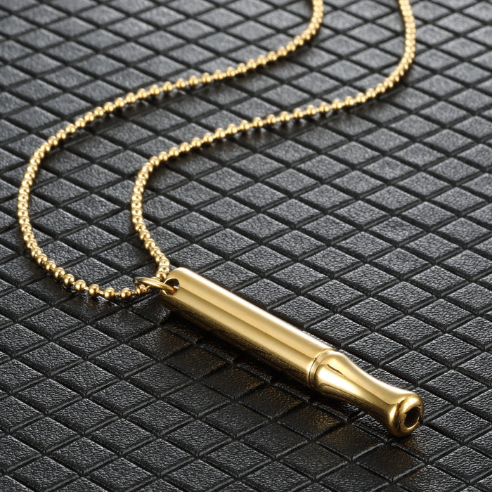 Wholesale Decompression pendant necklace meditation round tube whistle