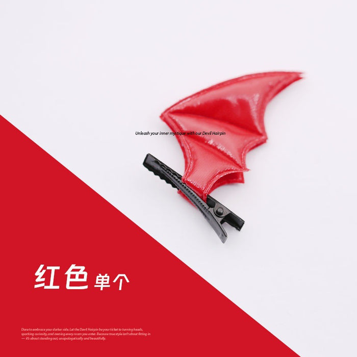 Wholesale Gothic Devil Wings Hair Clip Black Leather Duckbill Clip Lolita Hair Accessory For Party Boutique Resale