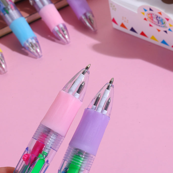 Wholesale Cute Cartoon 4-Color Push Ballpoint Pen